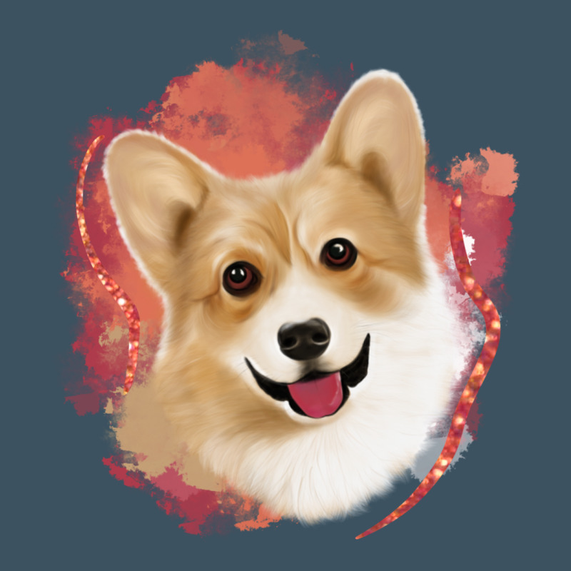 Corgi Peach Watercolor Background Urban Heavy Tee by Jasminsmagicworld | Teevron