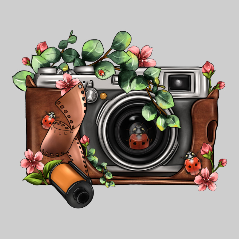Floral Eucalyptus Film Roll Vintage Camera Premium Tee by FaDigitalArtStudio | Teevron