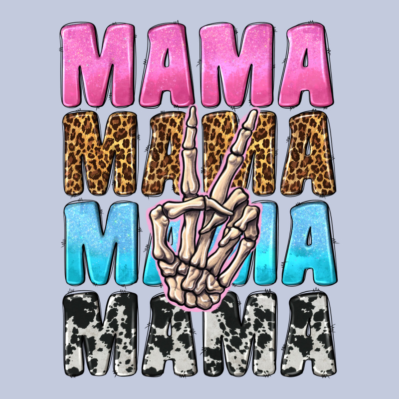 Mama Skeleton Peace Leopard Pattern Long Sleeve Tee by NancyCooperArtShop | Teevron