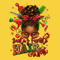 Santas Favorite Hair Stylist Afro Messy Bun Premium Sweatshirt | Teevron