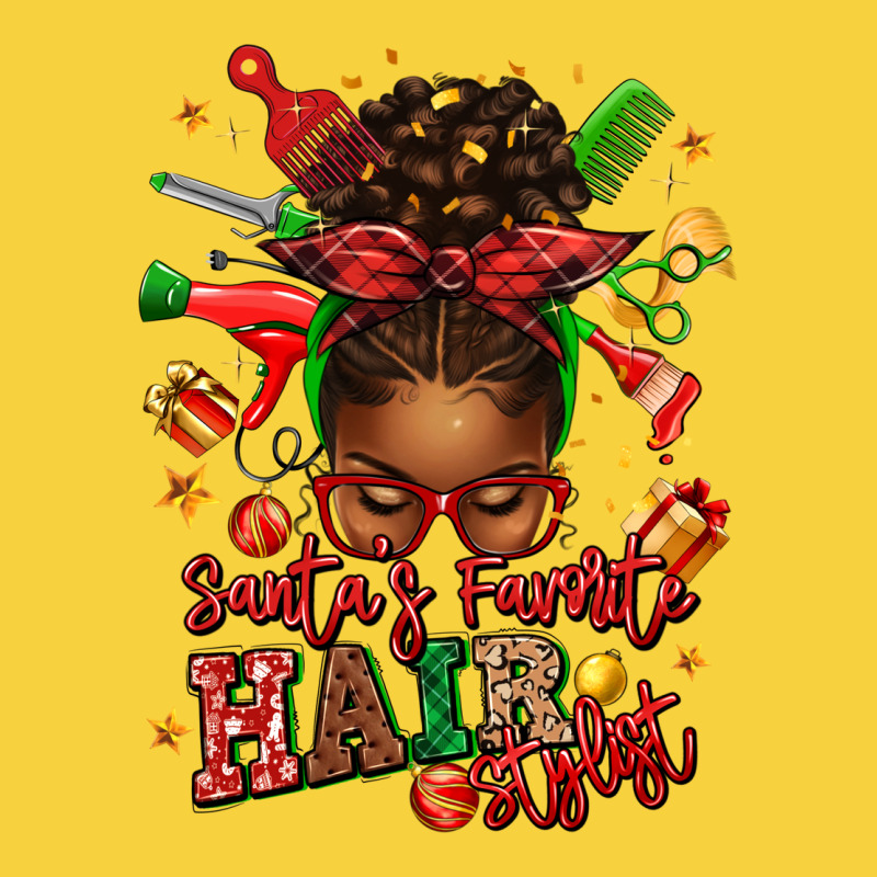 Santas Favorite Hair Stylist Afro Messy Bun Premium Sweatshirt by texasbilliewilder | Teevron