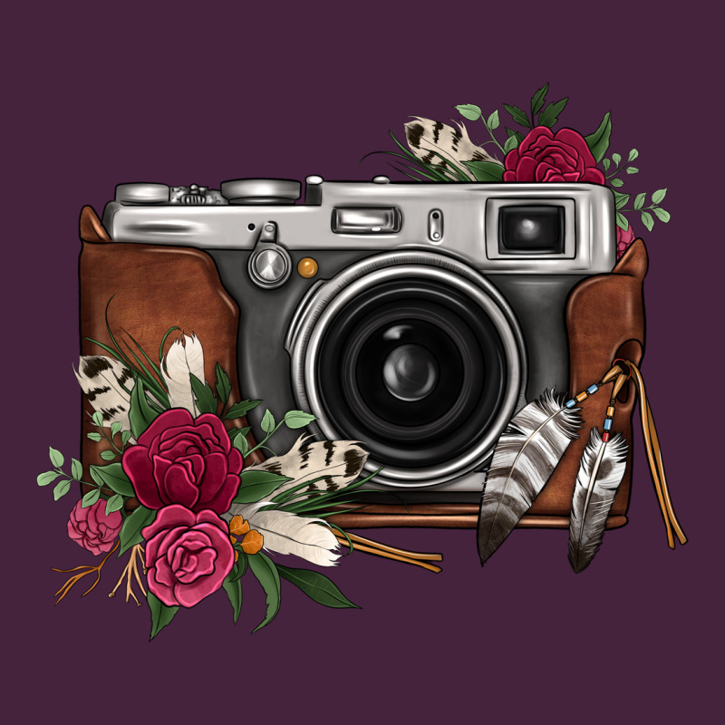 Floral Feather Vintage Camera Premium Tee by FaDigitalArtStudio | Teevron