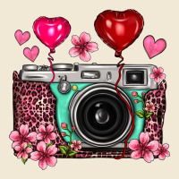 Floral Heart Pink Leopard Vintage Camera Premium Tee | Teevron