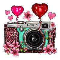 floral heart pink leopard vintage camera | Teevron