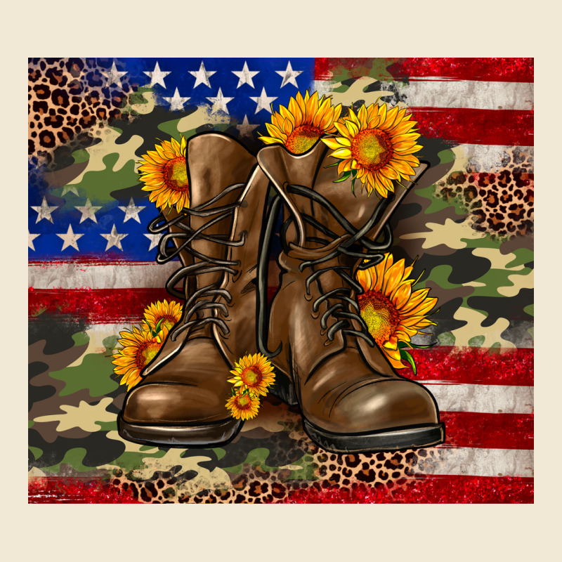 Army Usa Lag Leopard Camouflage Sunflower 20oz Ladies Tee by Neo Western | Teevron