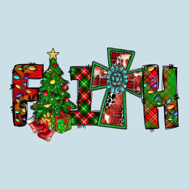 Christmas Faith With Cross Ladies Tee by CowhideDigitalArt | Teevron