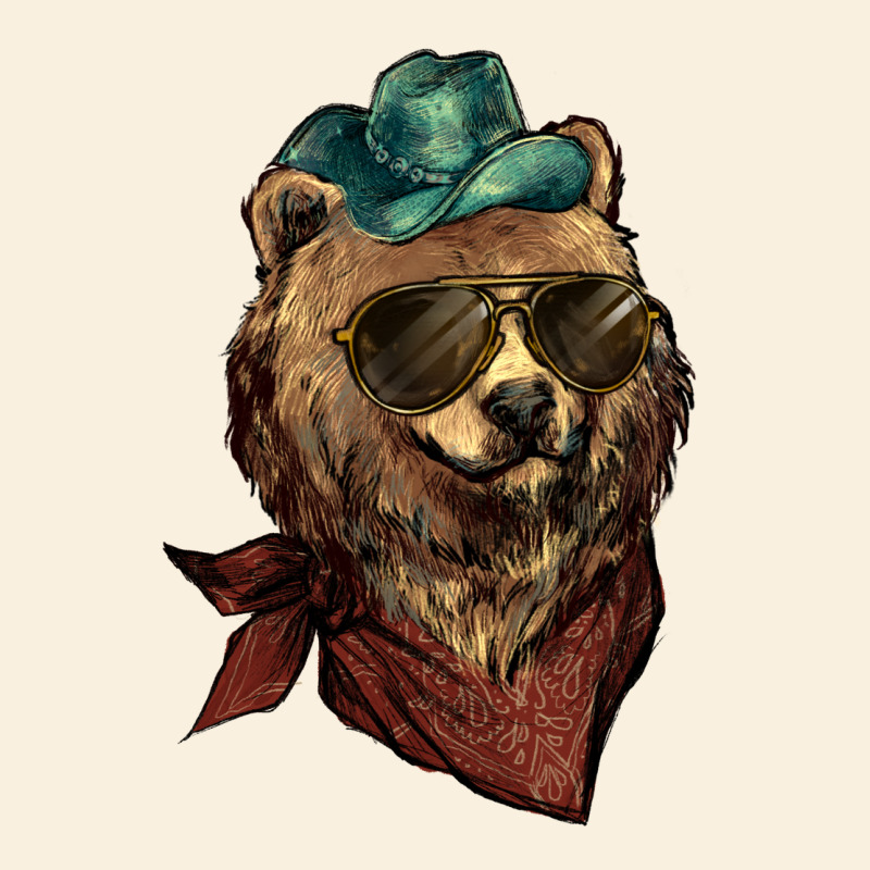 Bear Cowboy Vintage Hoodie by NancyCooperArtShop | Teevron
