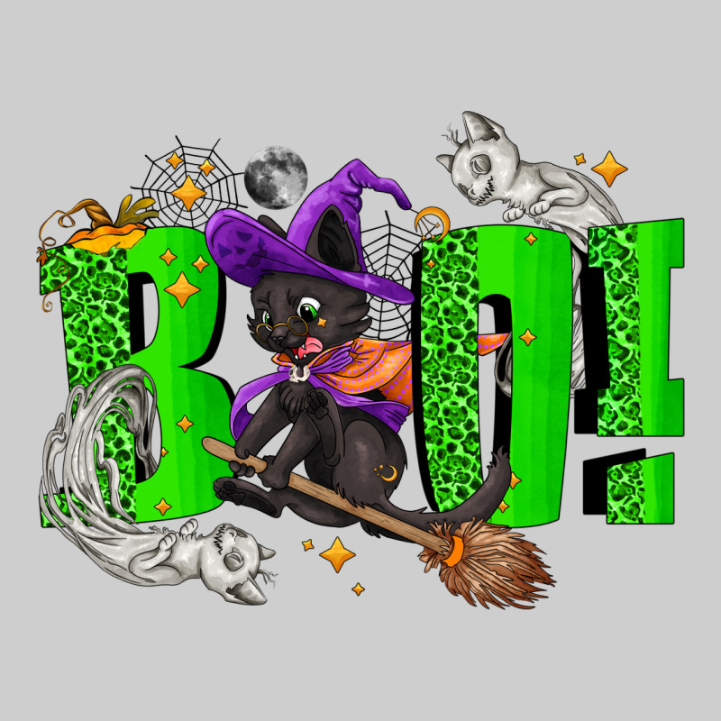 Boo! With Black Cat Halloween Premium Sweatshirt by NancyCooperArtShop | Teevron