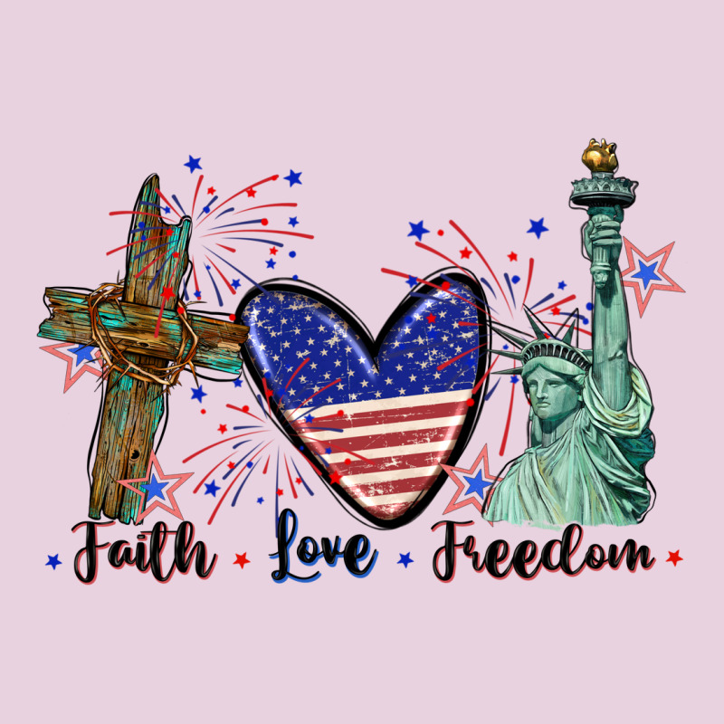 Faith Love Freedom 4th Of July Ladies Tee by CowGirlArtShop | Teevron