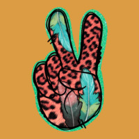 Feather Pink Leopard Peace Sign Urban Heavy Tee | Teevron