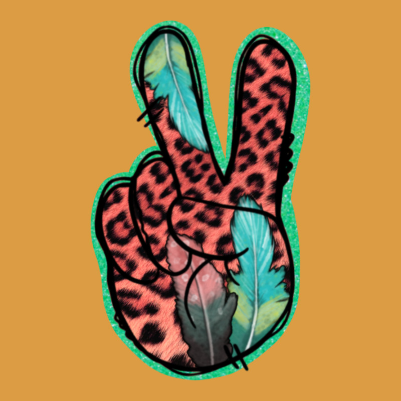 Feather Pink Leopard Peace Sign Urban Heavy Tee by Jasminsmagicworld | Teevron