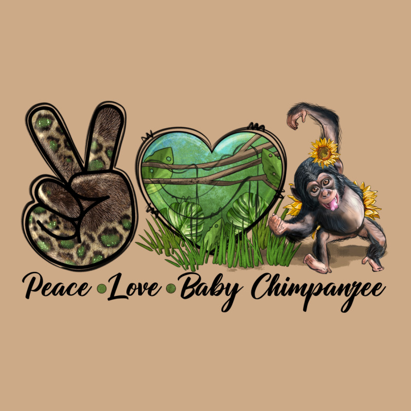 Leopard Peace Love Baby Chimpanzee Vintage Hoodie by LillyAllenDesigns | Teevron