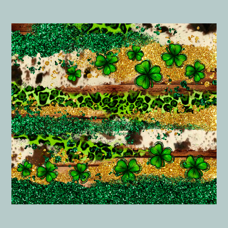 St. Patrick's Day Leopard Cowhide Shamrock Tumbler Heavy Core Tee by Neo Western | Teevron