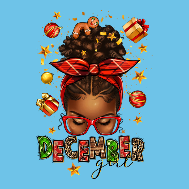 December Girl Christmas Afro Messy Bun Premium Sweatshirt by texasbilliewilder | Teevron