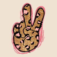Gold Glitter Pink Leopard Peace Sign Urban Heavy Tee | Teevron