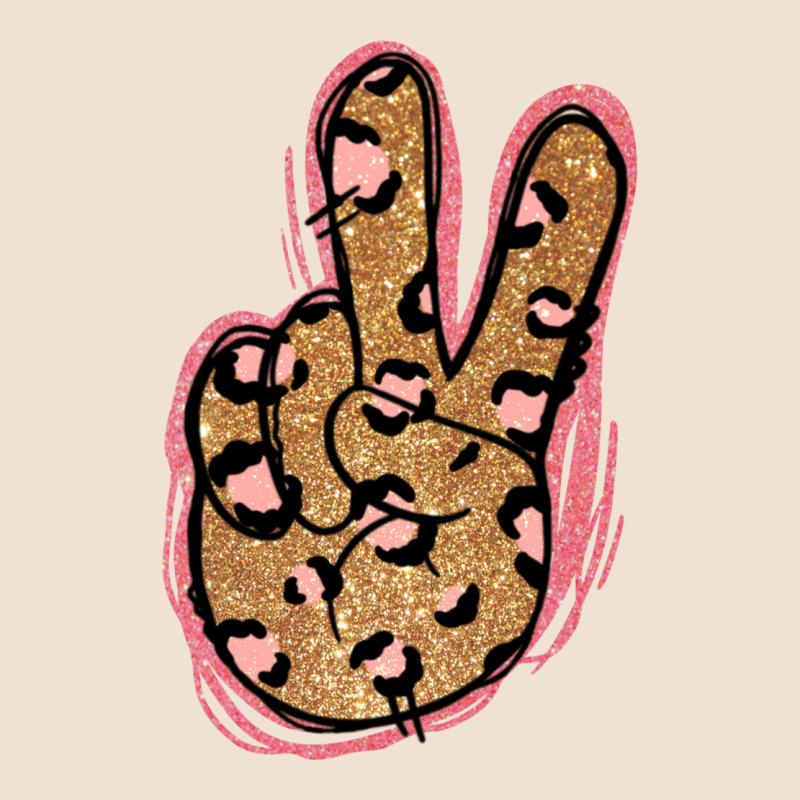 Gold Glitter Pink Leopard Peace Sign Urban Heavy Tee by Jasminsmagicworld | Teevron