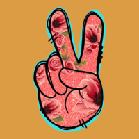 Pink Floral Glitter Peace Sign Urban Heavy Tee | Teevron