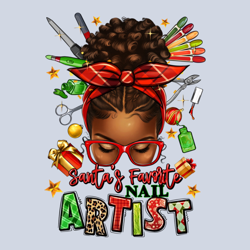 Santa's Favorite Nail Artist Afro Messy Bun Premium Sweatshirt by texasbilliewilder | Teevron