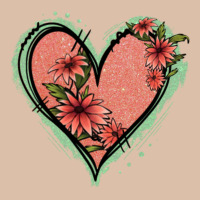 Pink Glitter Floral Heart Urban Heavy Tee | Teevron