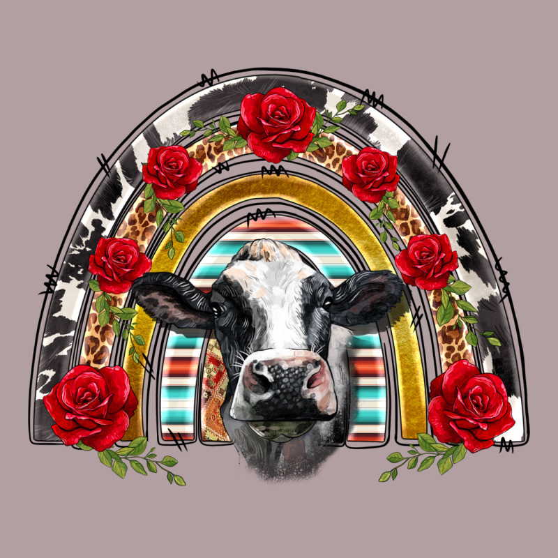 Black And White Baby Cow Floral Rose Rainbow Vintage Hoodie by BarkalooDesign | Teevron