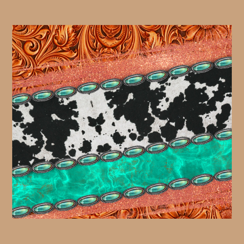 Western Turquoise Gemstone Cowhide  Leather Tumbler Vintage Tee by Jasminsmagicworld | Teevron