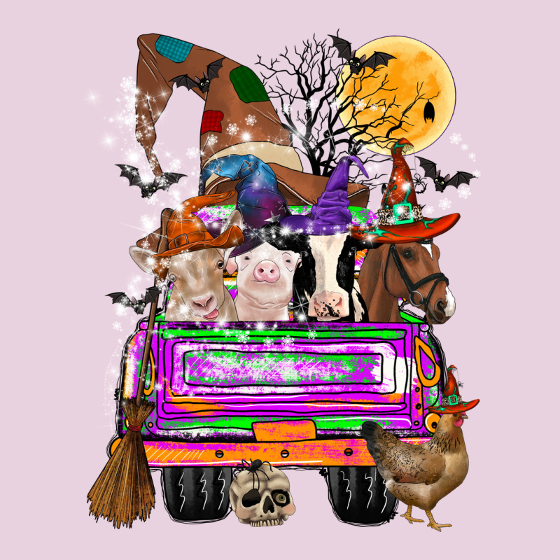 Hallloween Farm Animals Truck Ladies Tee by CowhideDigitalArt | Teevron