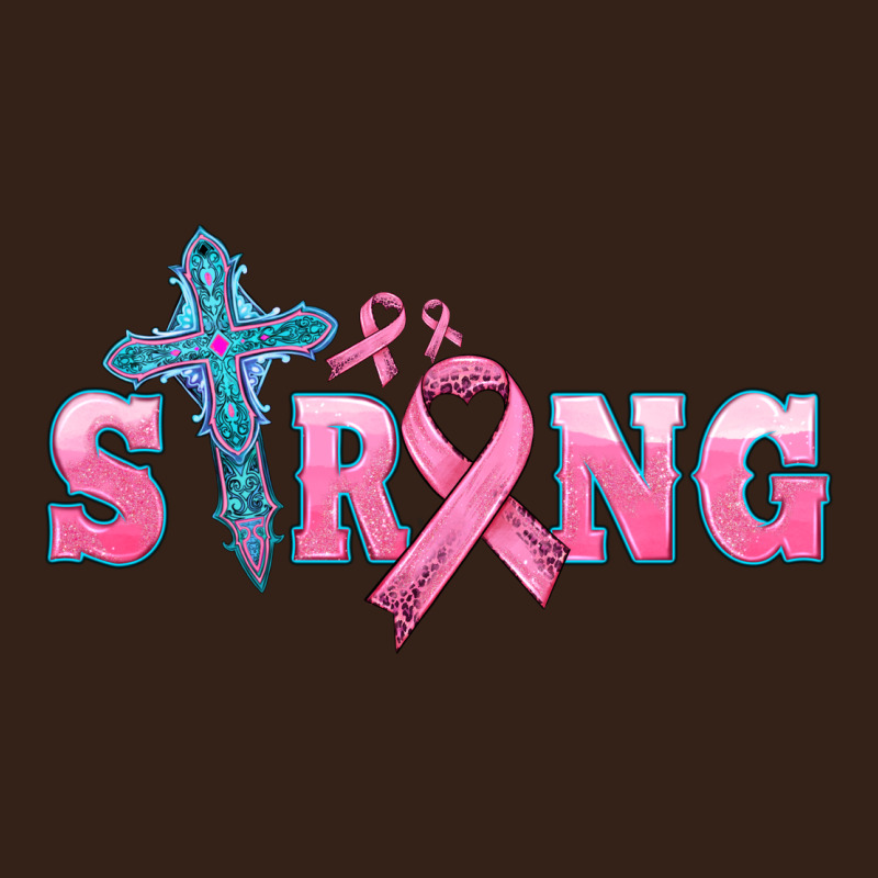 Strong With Cross Ribbon Heavy Core Tee by HRA Design Shop | Teevron