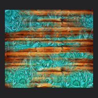 Turquoise  Leather And Wooden Pattern Tumbler Vintage Tee | Teevron