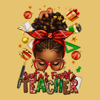 Santa's Favorite Teacher Afro Messy Bun Premium Sweatshirt | Teevron