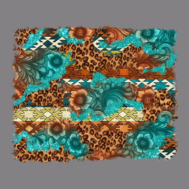 Leopard And Aztec Background Western Heavyweight Hoodie by texasbilliewilder | Teevron
