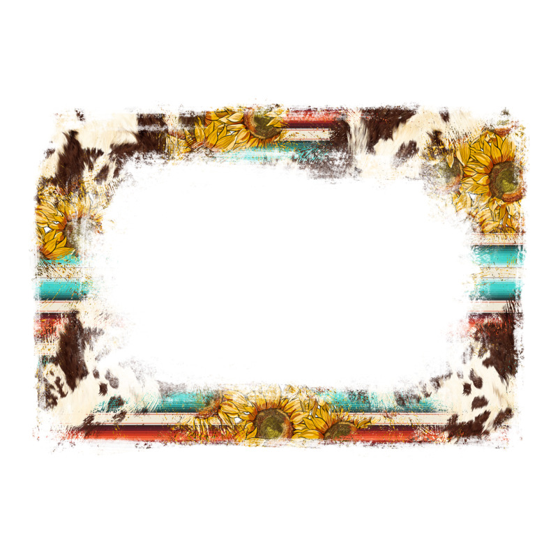 Western Serape Sunflower Background Frame Long Sleeve Tee by NancyCooperArtShop | Teevron