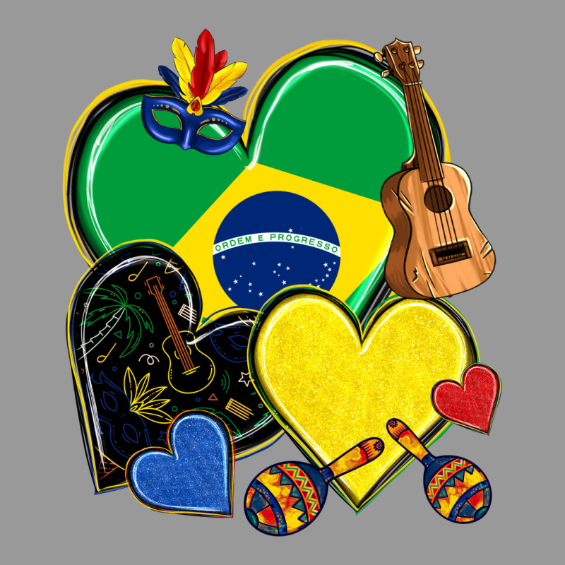 Brazil Hearts Vintage Hoodie by NancyCooperArtShop | Teevron