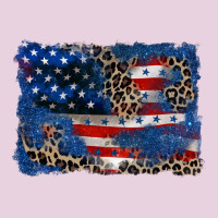 Leopard Glitter American Flag 4th Of July Ladies Tee | Teevron
