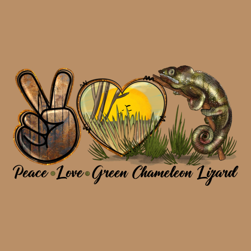 Peace Love Green Chameleon Lizard Vintage Hoodie by LillyAllenDesigns | Teevron