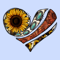 Western Sunflower Cowhide  Heart Urban Heavy Tee | Teevron