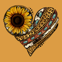 Western Sunflower Leopard Cowhide Heart Urban Heavy Tee | Teevron