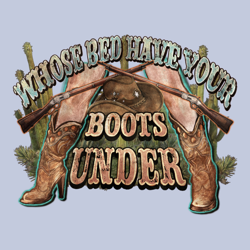 Whose Bed Have Your Boots Under Cowboy Western Long Sleeve Tee by NancyCooperArtShop | Teevron