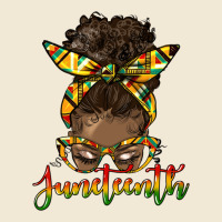 Juneteenth Black Woman Messy Bun Ladies Tee | Teevron