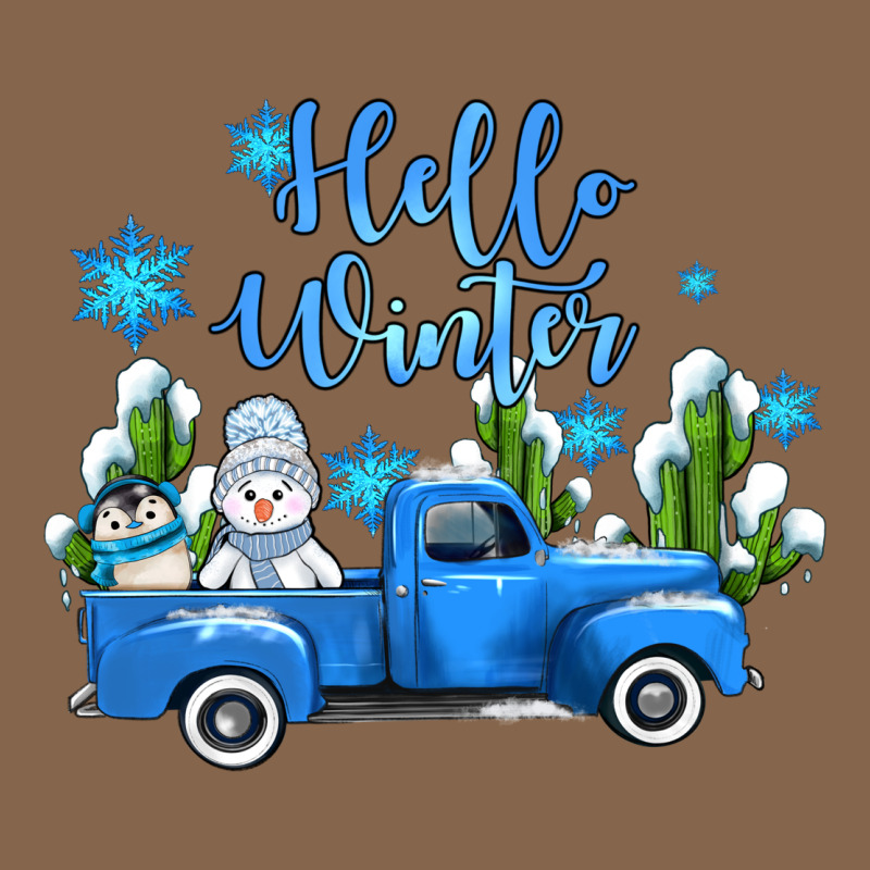 Hello Winter With Sniwman And  Truck Premium Tee by AdoDesignShop | Teevron