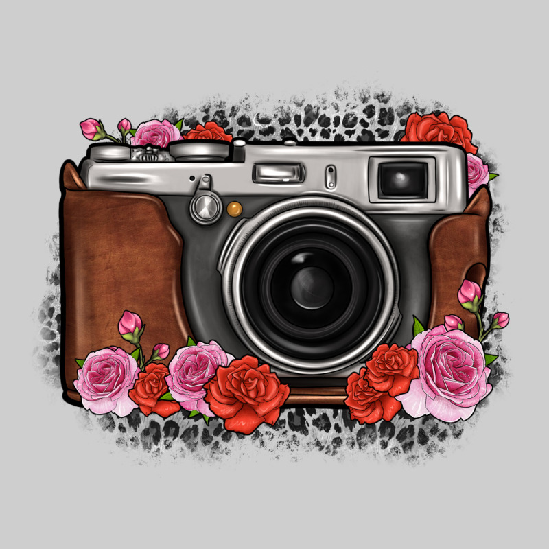 Rose Grey Leopard Vintage Camera Premium Tee by FaDigitalArtStudio | Teevron