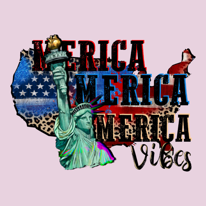 Merica Merica Merica Vibes 4th Of July Ladies Tee by CowGirlArtShop | Teevron