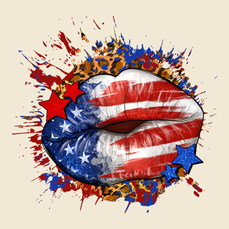 Leopard American Flag Lips Ladies Tee by Neo Western | Teevron