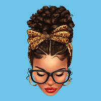 Light Skin Afro Messy Bun Leopard Bow Premium Sweatshirt | Teevron