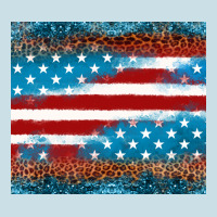 Leopard Glitter American Flag Tumbler Ladies Tee | Teevron