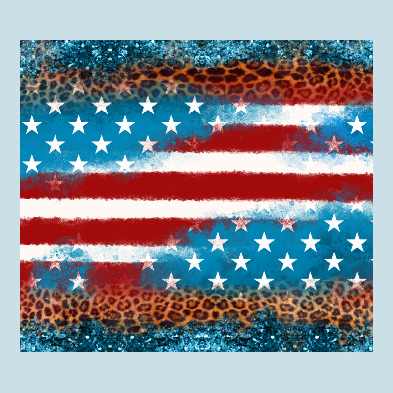 Leopard Glitter American Flag Tumbler Ladies Tee by Neo Western | Teevron