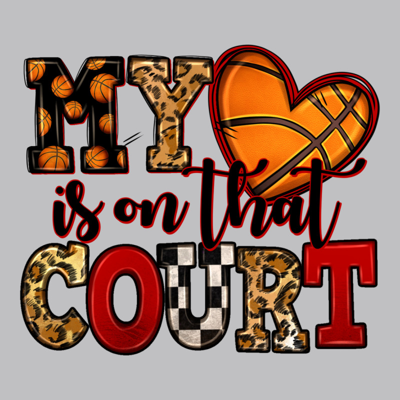 My Heart Is On That Court Basketball Red And Black Long Sleeve Tee by NancyCooperArtShop | Teevron
