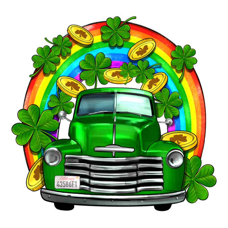 St Patricks Shamrock Gold Rainbow Truck Premium Tee by FaDigitalArtStudio | Teevron