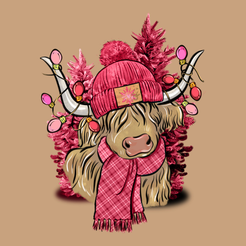 Pink Winter Long Haired Cow Vintage Tee by NancyCooperArtShop | Teevron