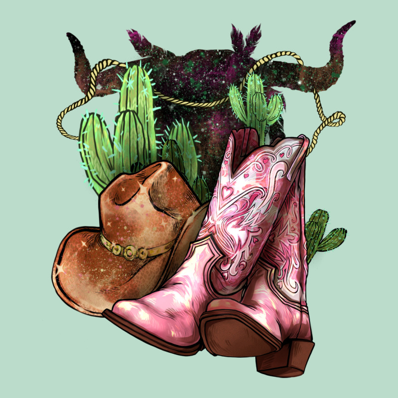 Cowgirl Boots Hat Horns Cactus Premium Hoodie by HowdyJamesFarm | Teevron