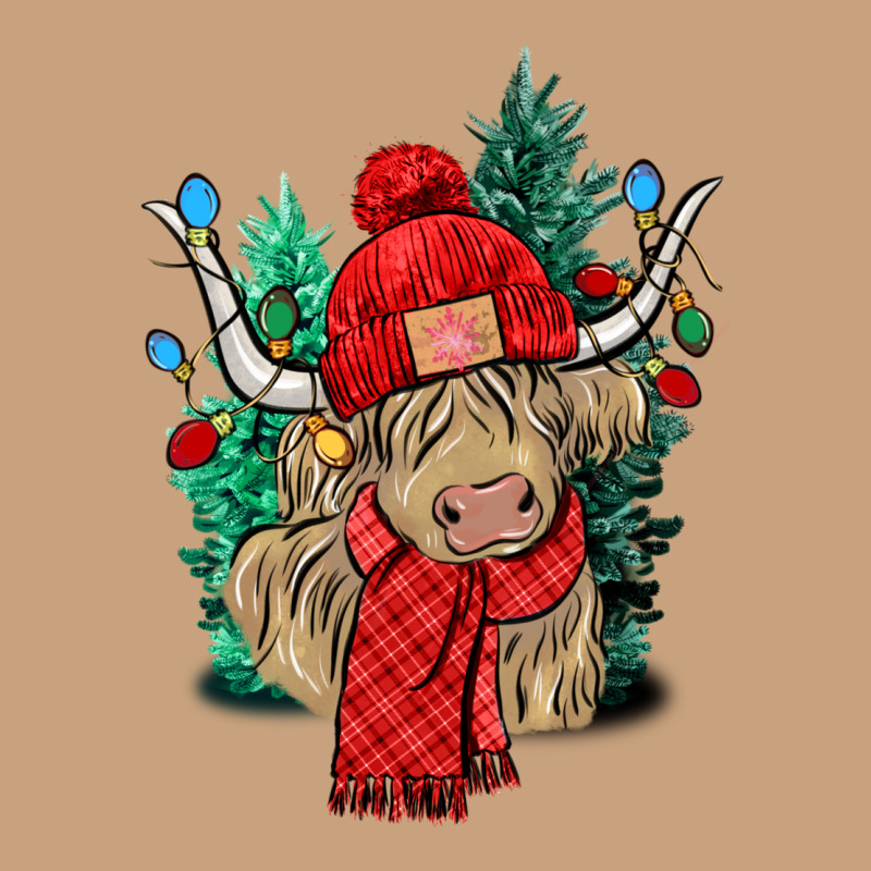 Red Christmas Long Haired Cow Vintage Tee by NancyCooperArtShop | Teevron